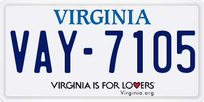 VA license plate VAY7105
