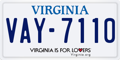 VA license plate VAY7110
