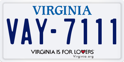 VA license plate VAY7111