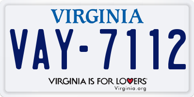 VA license plate VAY7112