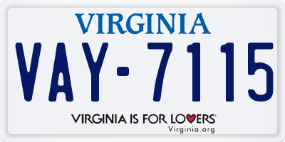 VA license plate VAY7115