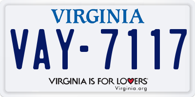 VA license plate VAY7117