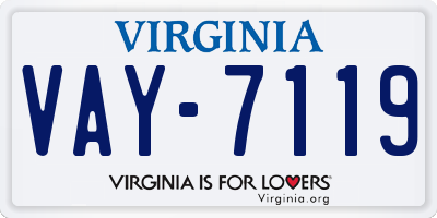 VA license plate VAY7119