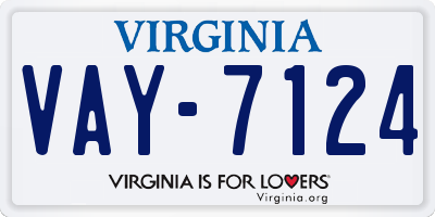 VA license plate VAY7124