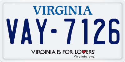 VA license plate VAY7126