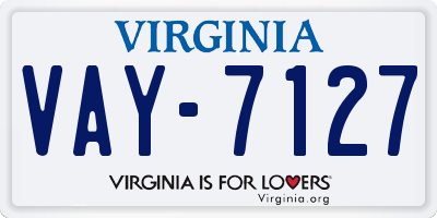 VA license plate VAY7127