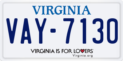 VA license plate VAY7130