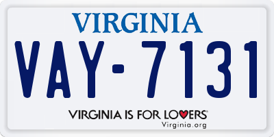 VA license plate VAY7131