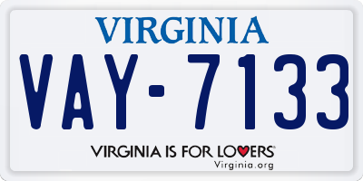 VA license plate VAY7133