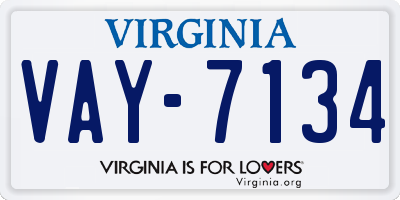VA license plate VAY7134