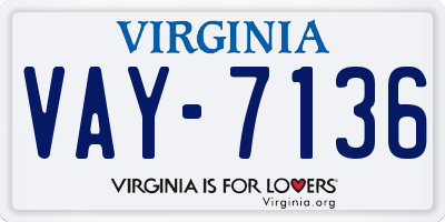 VA license plate VAY7136