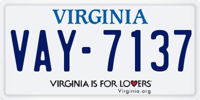 VA license plate VAY7137