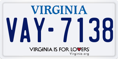 VA license plate VAY7138