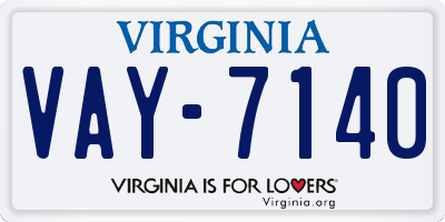 VA license plate VAY7140