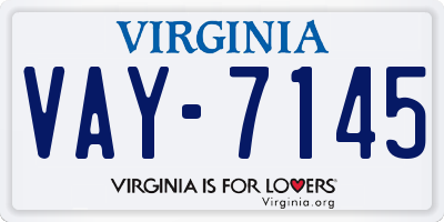 VA license plate VAY7145