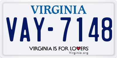 VA license plate VAY7148