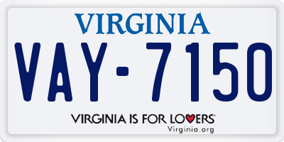 VA license plate VAY7150