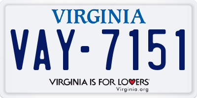 VA license plate VAY7151