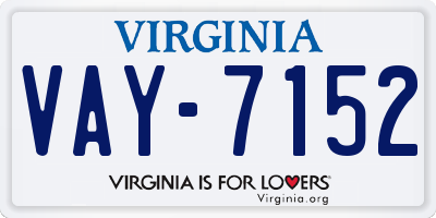 VA license plate VAY7152