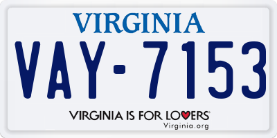 VA license plate VAY7153