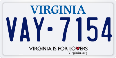 VA license plate VAY7154