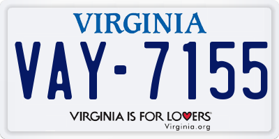 VA license plate VAY7155
