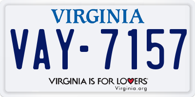 VA license plate VAY7157