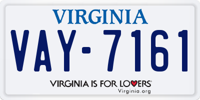 VA license plate VAY7161