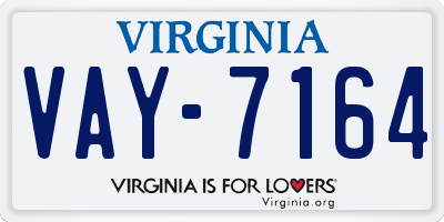 VA license plate VAY7164