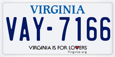 VA license plate VAY7166