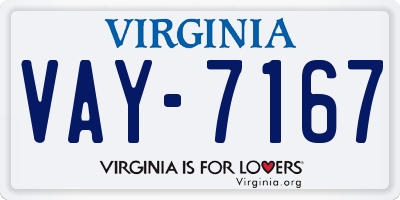 VA license plate VAY7167