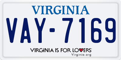 VA license plate VAY7169