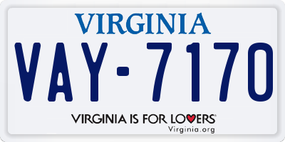 VA license plate VAY7170