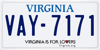 VA license plate VAY7171
