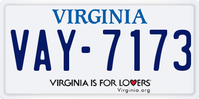 VA license plate VAY7173