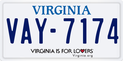 VA license plate VAY7174