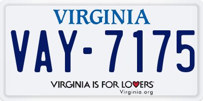 VA license plate VAY7175