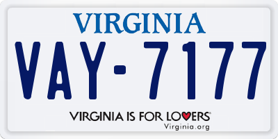 VA license plate VAY7177