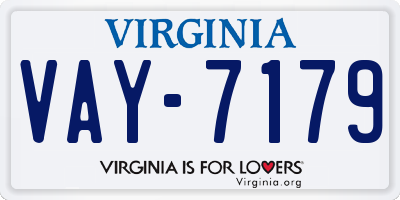 VA license plate VAY7179