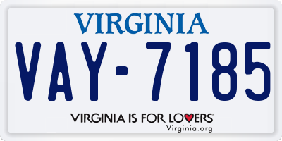 VA license plate VAY7185