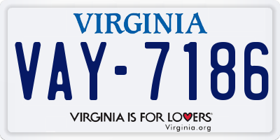 VA license plate VAY7186