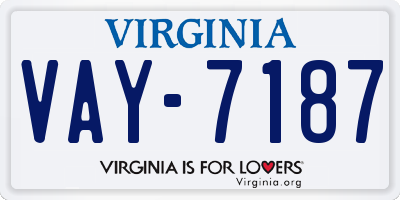 VA license plate VAY7187