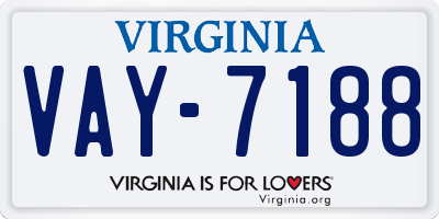 VA license plate VAY7188