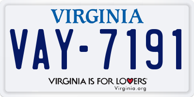 VA license plate VAY7191