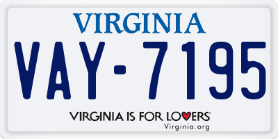 VA license plate VAY7195