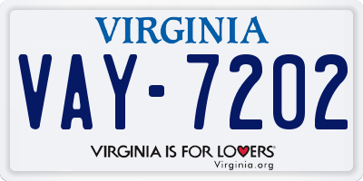 VA license plate VAY7202
