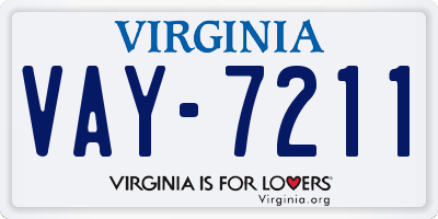 VA license plate VAY7211
