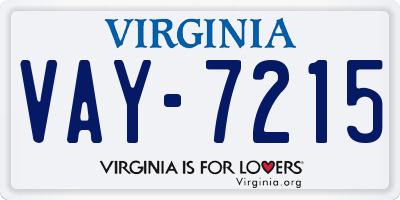 VA license plate VAY7215