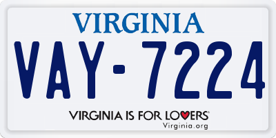 VA license plate VAY7224