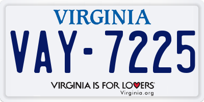 VA license plate VAY7225